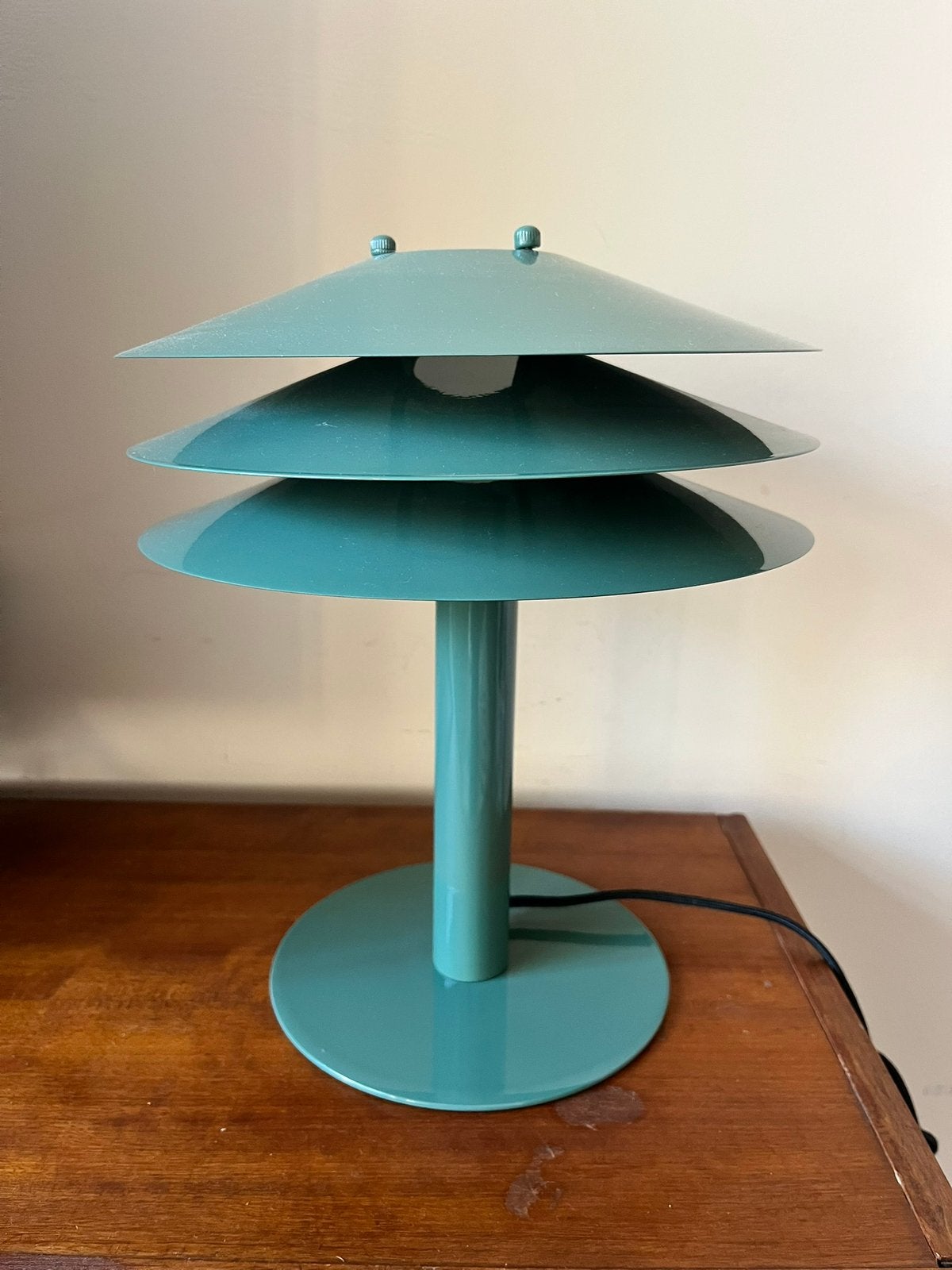 H&M Home tafellamp groen/petrol – Scandinavisch design, Bureaulamp, Groen, Ophalen of Verzenden, Metaal