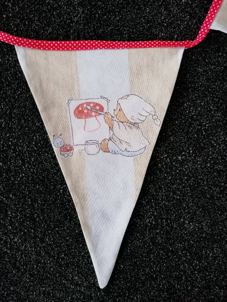 Bobbi: Nieuwe feestelijke stoffen baby vlaggenlijn. Laatste!, Hobby en Vrije tijd, Verzenden, Nieuw, Versiering, Verjaardag