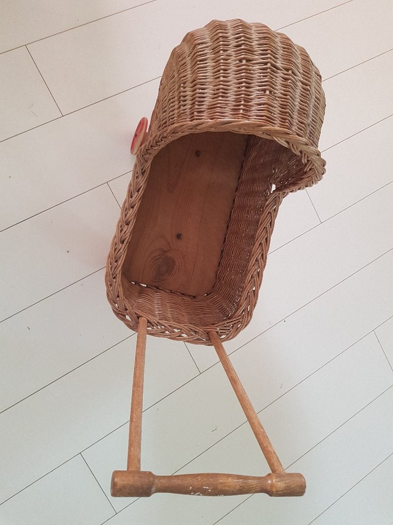 Rieten poppenwagen, Ophalen, Gebruikt, Babypop