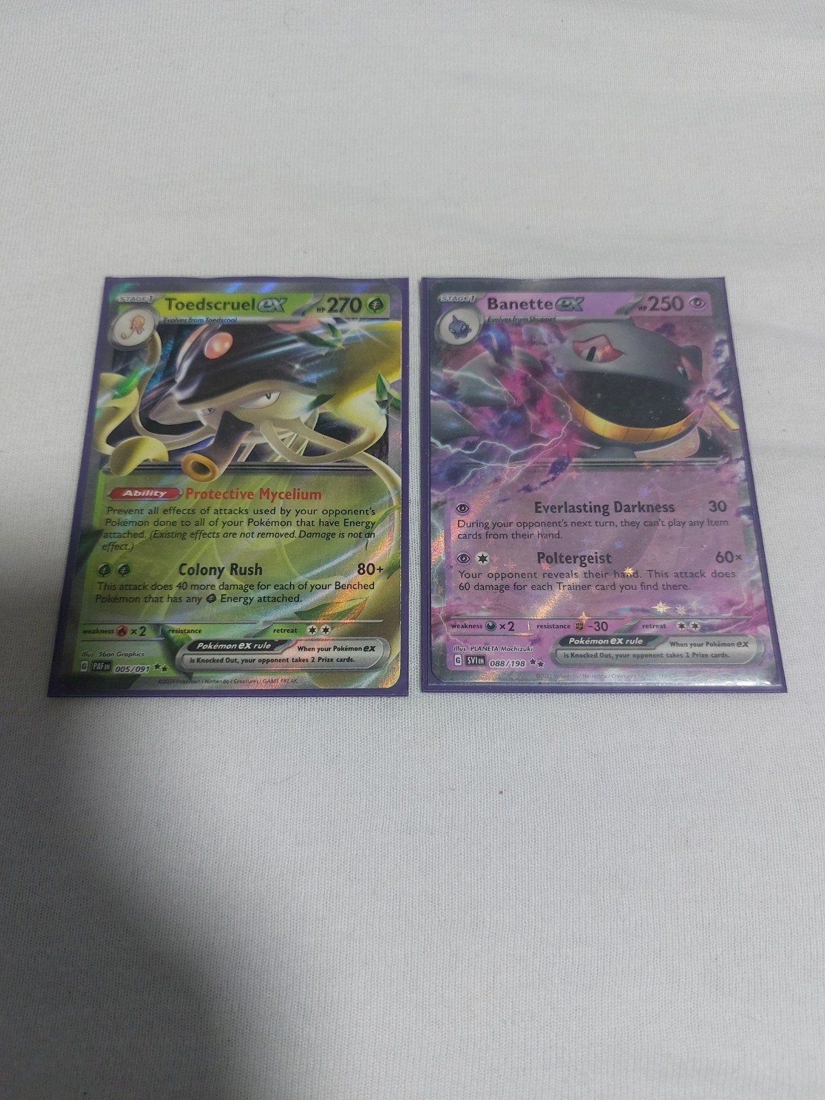 Pokémon Kaarten: Toedscruel ex en Banette ex, Ophalen of Verzenden, Zo goed als nieuw, Meerdere kaarten