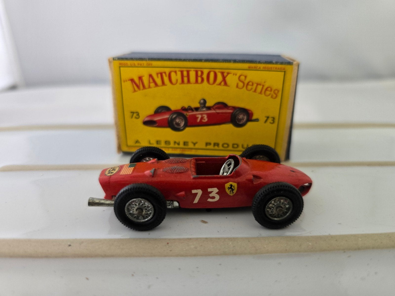 Matchbox Series 73 Ferrari Raceauto met doosje, Ophalen of Verzenden