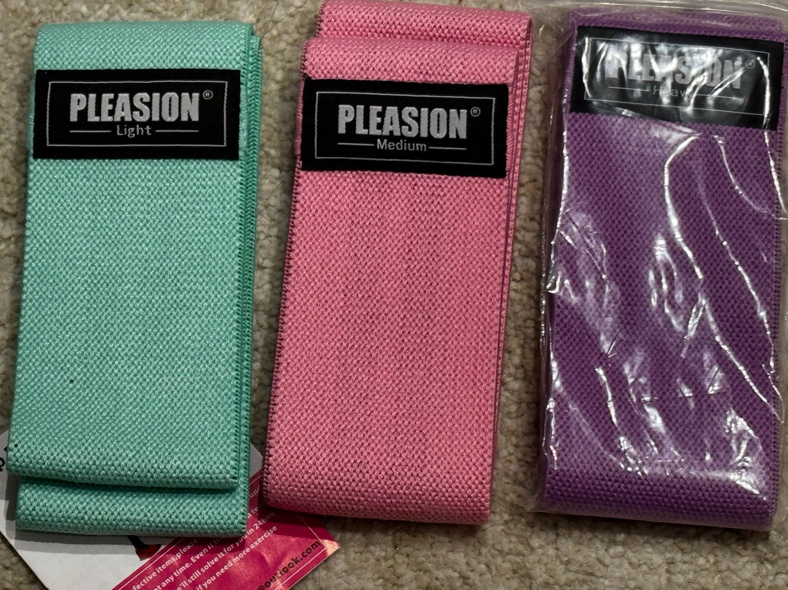 Pleasion Weerstandsbanden Set - Licht, Medium, Zwaar, Sport en Fitness, Fitnessmaterialen, Verzenden, Nieuw, Benen, Weerstandband