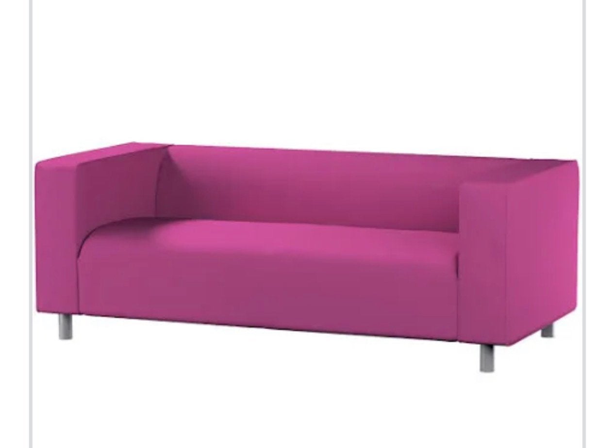 Bank klippan van IKEA met roze hoes, Huis en Inrichting, Ophalen, 150 tot 200 cm, Tweepersoons, 75 tot 100 cm