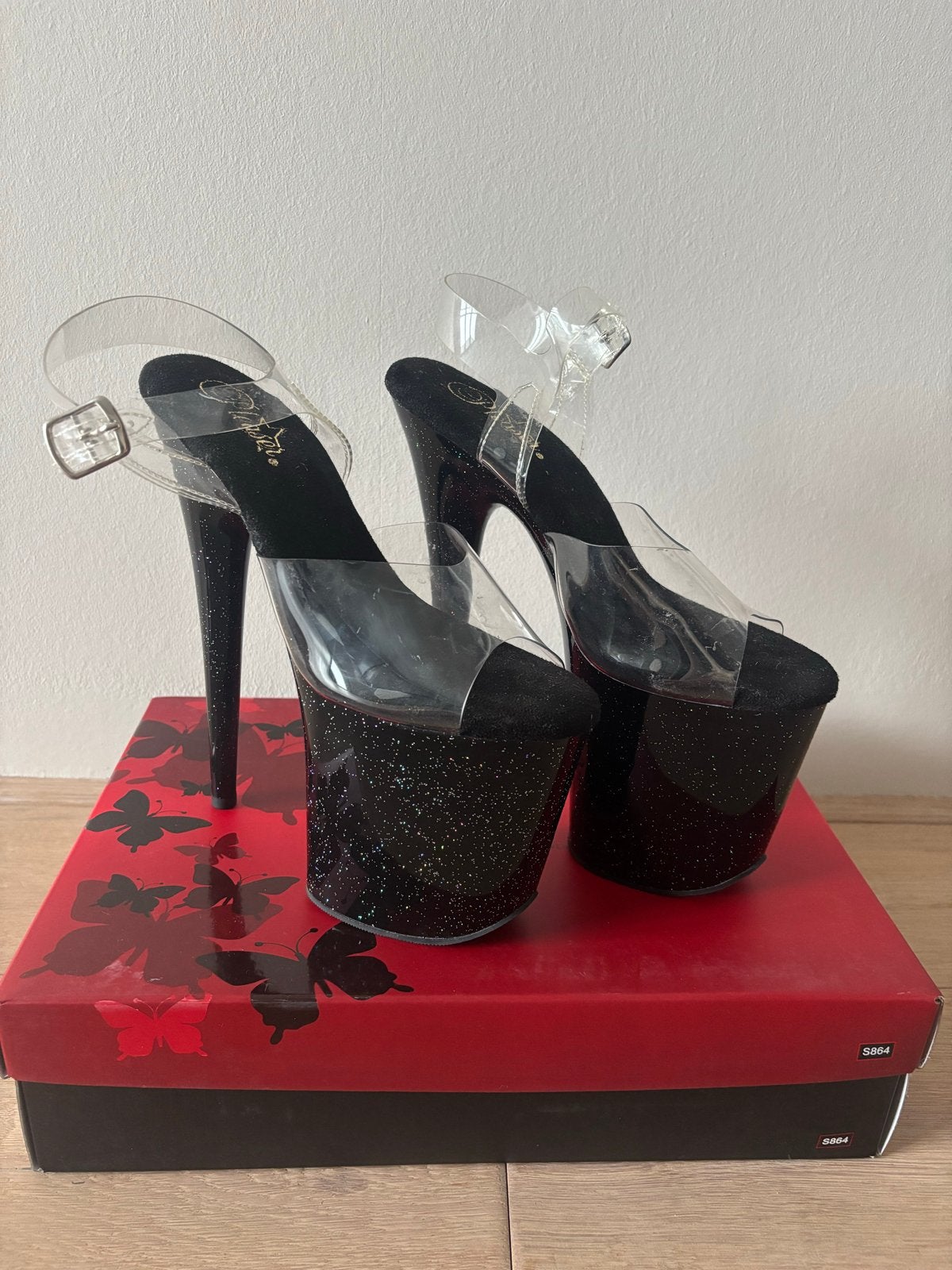 Pleaser hakken, Kleding | Dames, Verzenden, Zo goed als nieuw, Zwart, Schoenen met hoge hakken