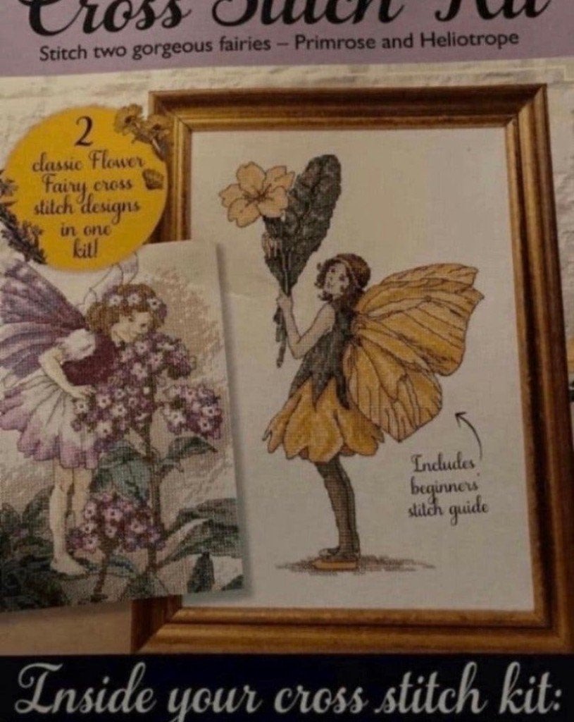 DUBBEL BORDUURPAKKET FL. FAIRIES PRIMEROSE EN HELIOTROPE, Hobby en Vrije tijd, Verzenden, Nieuw, Handborduren, Borduurpakket