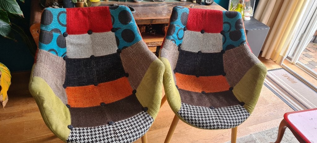 Zuiver patchwork stoelen, Ophalen, Gebruikt, Overige kleuren, Zuiver design