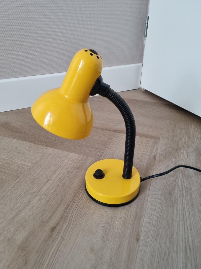 Vintage Memphis Milano Stijl gele tafellamp jaren '90, Ophalen of Verzenden, Minder dan 50 cm
