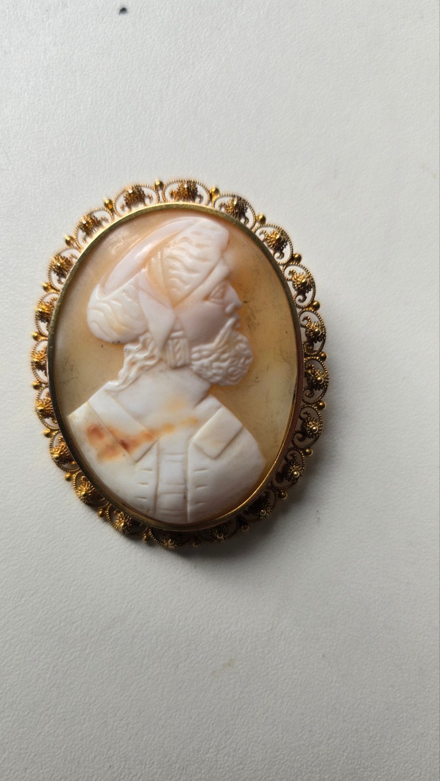 Antieke Camee in 14 Karaats Gouden Zetting, Antiek en Kunst, Ophalen of Verzenden, Goud