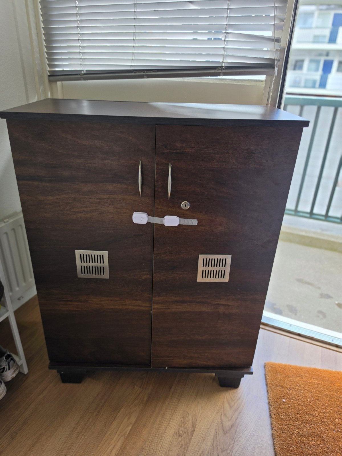 Donkerbruine schoenenkast/shoe cabinet met 5 planken(wood), Huis en Inrichting, Kasten | Schoenenkasten, Ophalen, Gebruikt, Klassiek