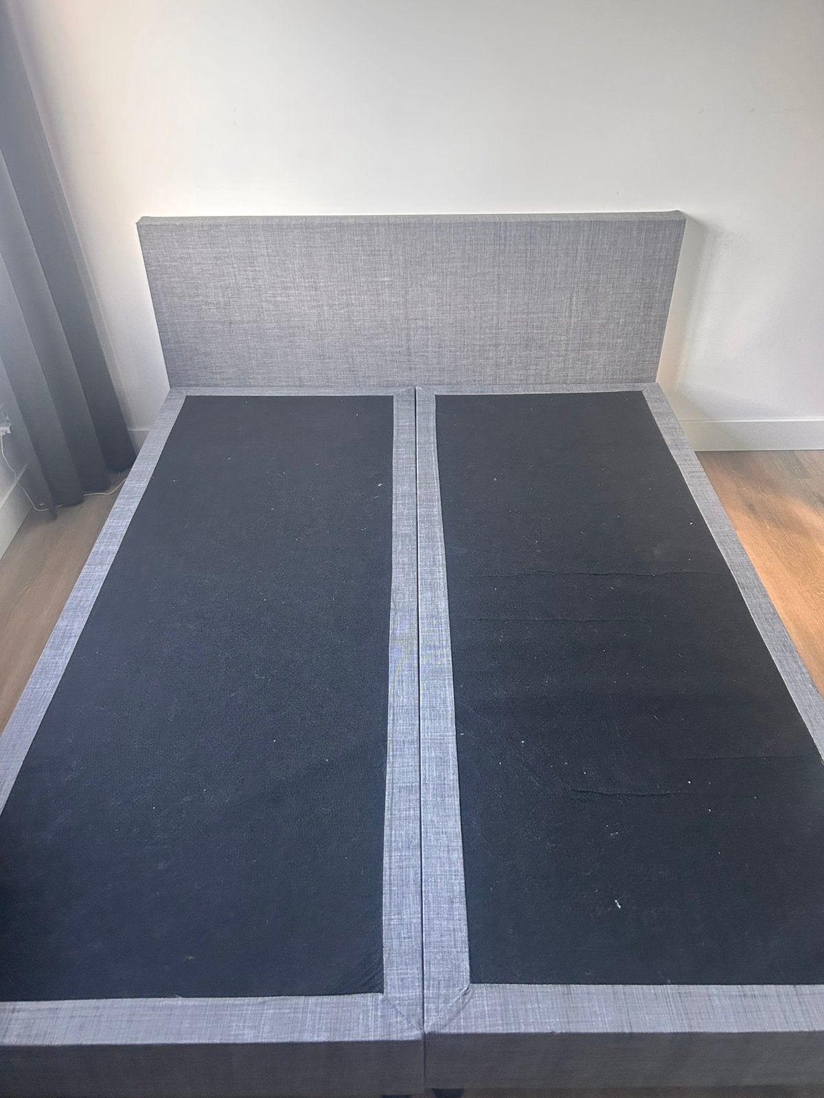 Zgan onderstel boxspring grijs, Ophalen, Tweepersoons, Zo goed als nieuw, Grijs