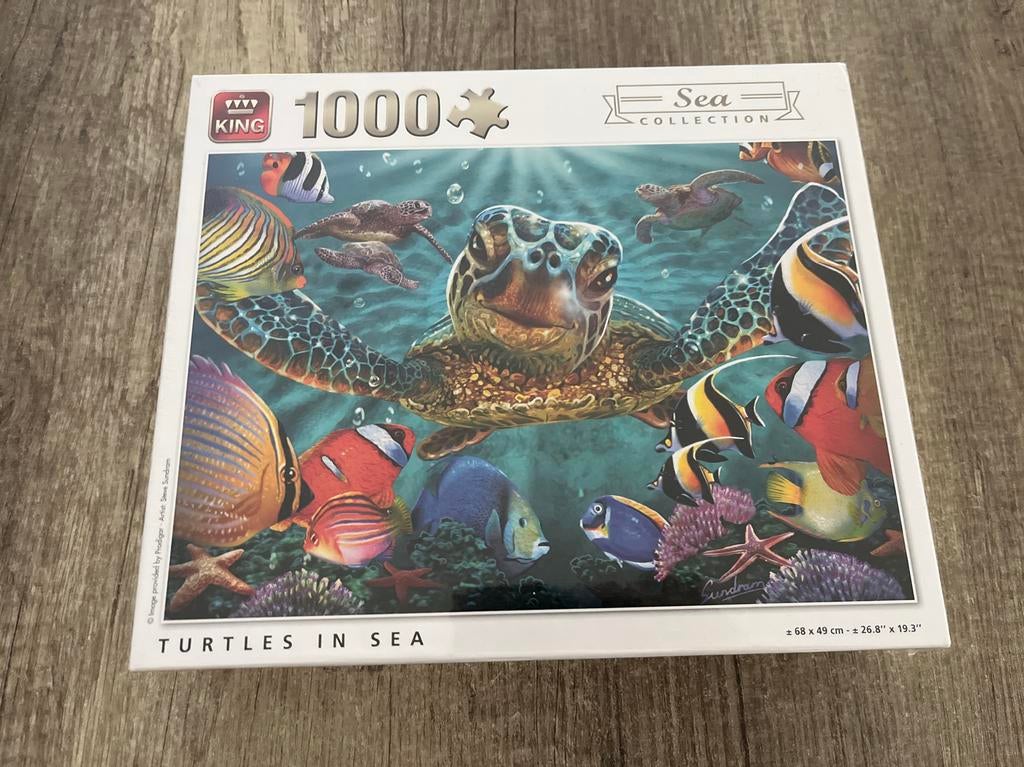 Gesealde King Legpuzzel 1000 stukjes - Turtles in Sea, Ophalen of Verzenden, 500 t/m 1500 stukjes, Nieuw, Legpuzzel