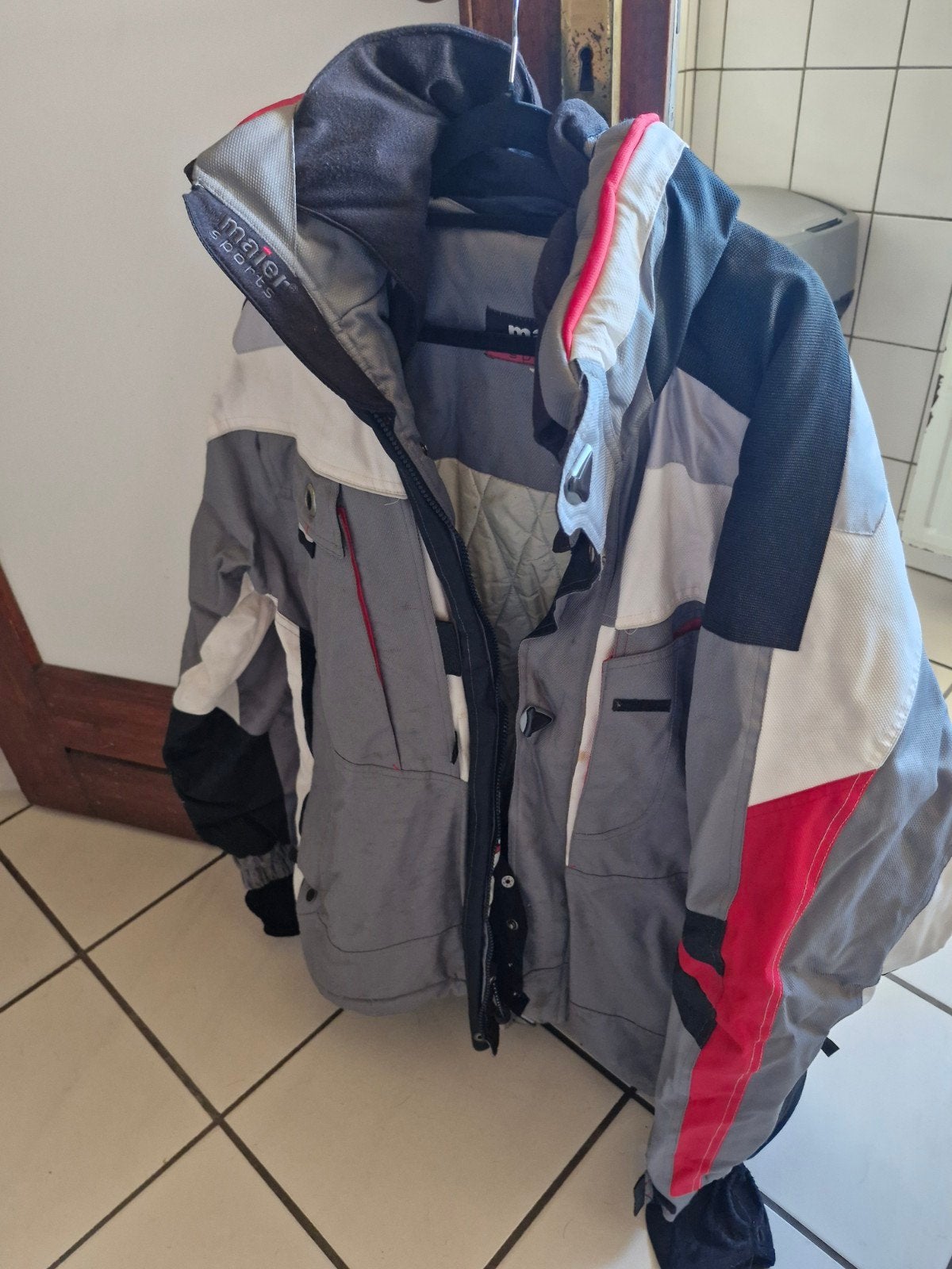 Maier Sports ski-jas - grijs, rood, wit, zwart, Overige maten, Ophalen of Verzenden, Jack, Gedragen