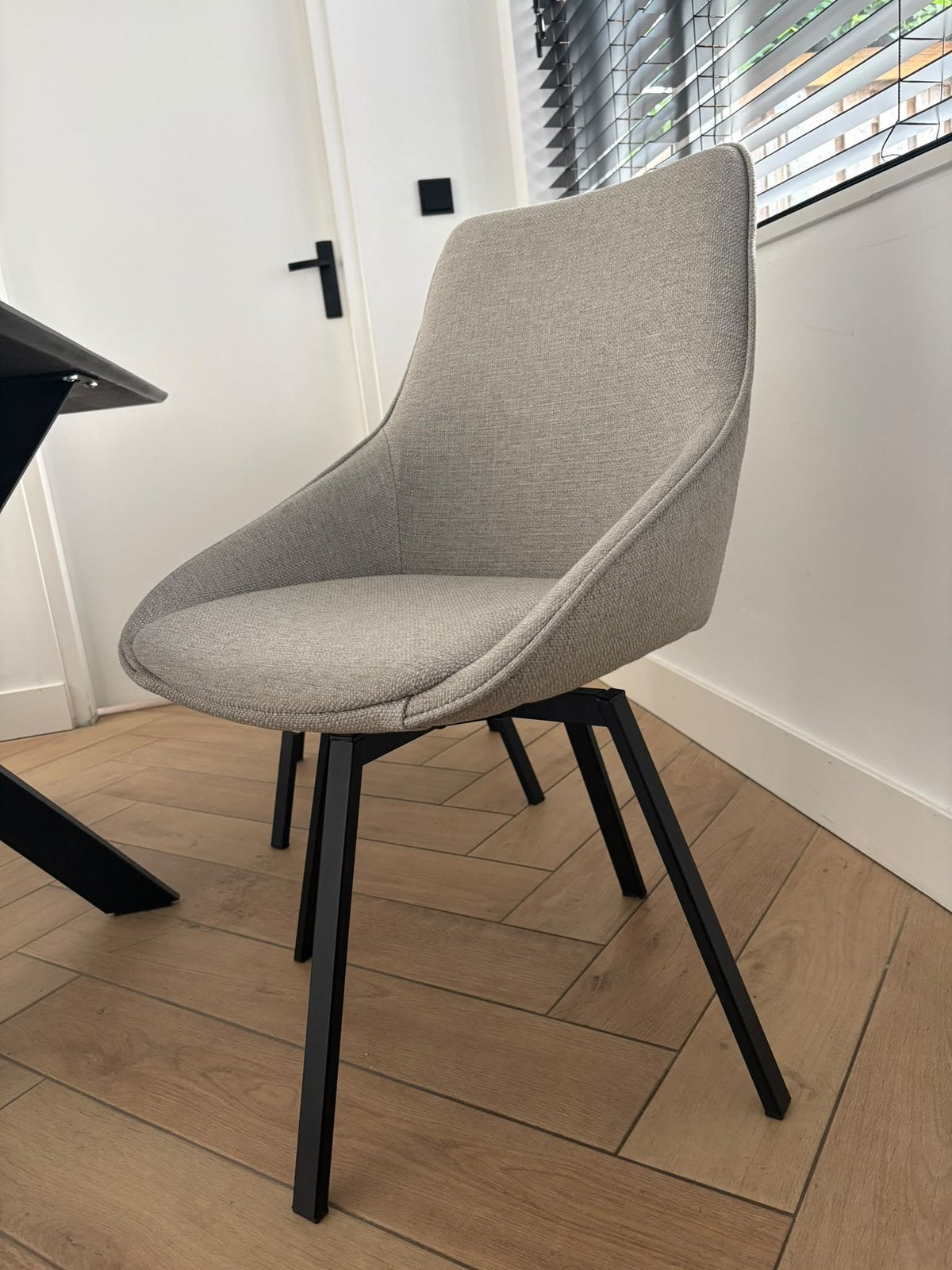 2x gestoffeerde draaistoel Alison – greige – Rowico Home, Ophalen, Overige materialen, Twee, Overige kleuren