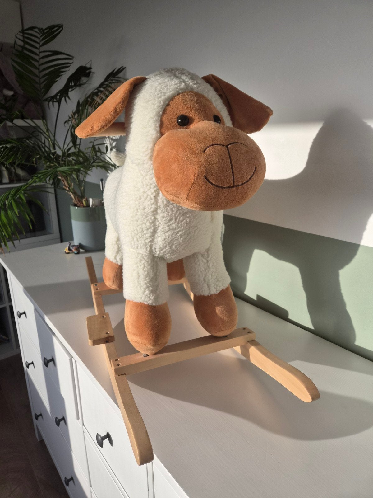 Schattig schaap hobbelpaard met geluid - Zo goed als nieuw, Ophalen of Verzenden, Zo goed als nieuw, Overige typen, Met geluid