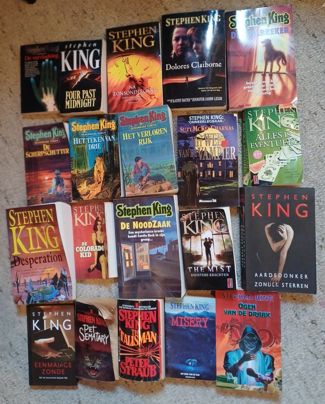 Stephen King boekenverzameling – 20 titels (17 NE, 3 EN), Ophalen, Gelezen, Stephen King