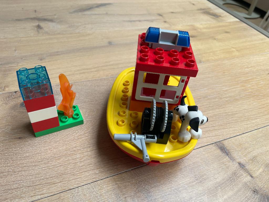 Duplo brandweerboot 10591, Ophalen, City, Zo goed als nieuw, Compleet