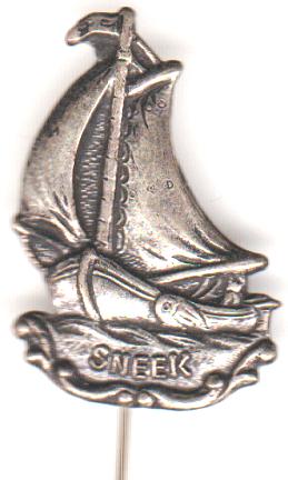 Sneek zeilbootje met figuurtje. vintage speld. zilverkl., Verzenden, Zo goed als nieuw