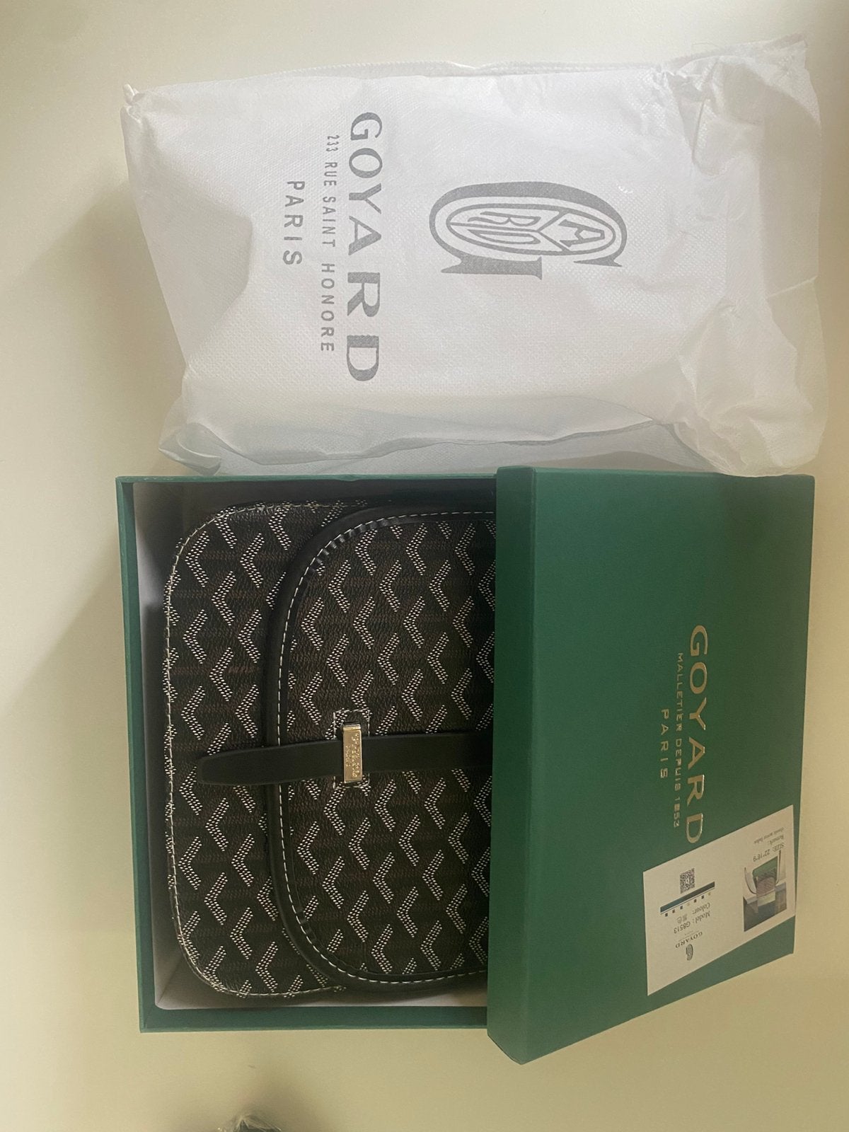 Goyard zwarte Crossbody Bag – Nieuw & Compleet, Zwart, Nieuw, Leer, Ophalen