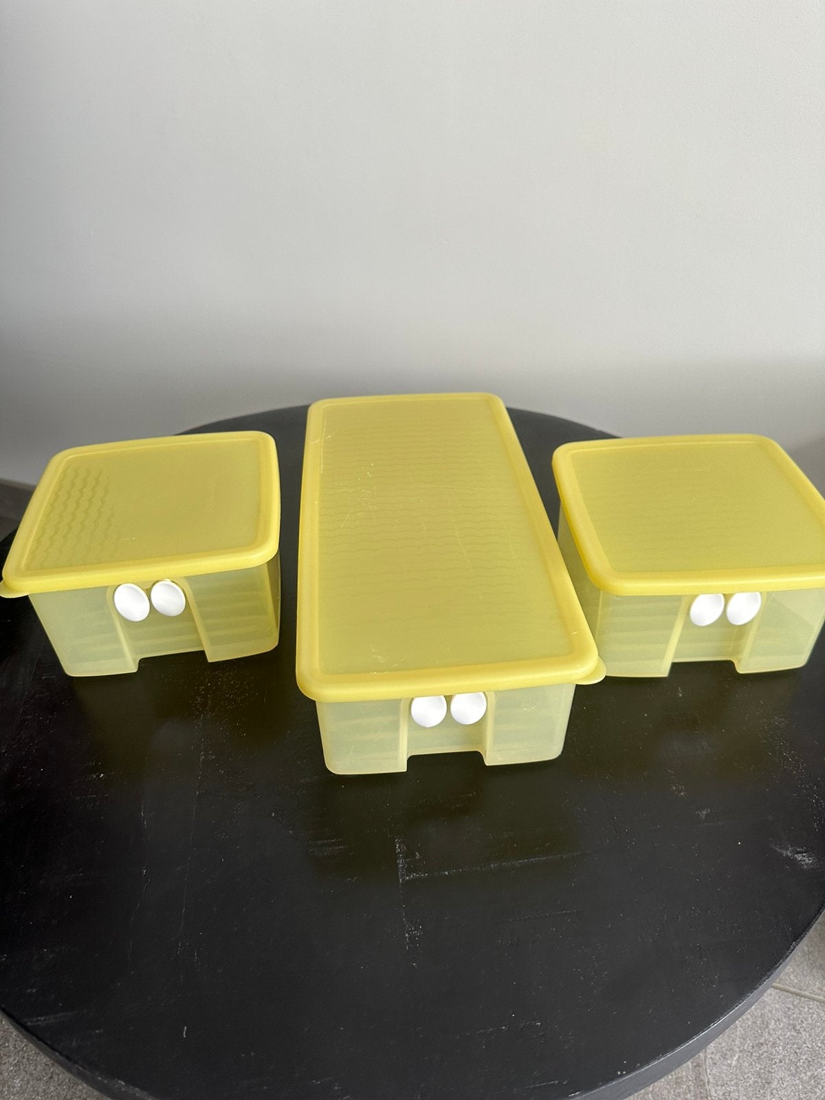 Tupperware Fridge Smart set, Ophalen of Verzenden, Gebruikt, Geel, Bewaardoos
