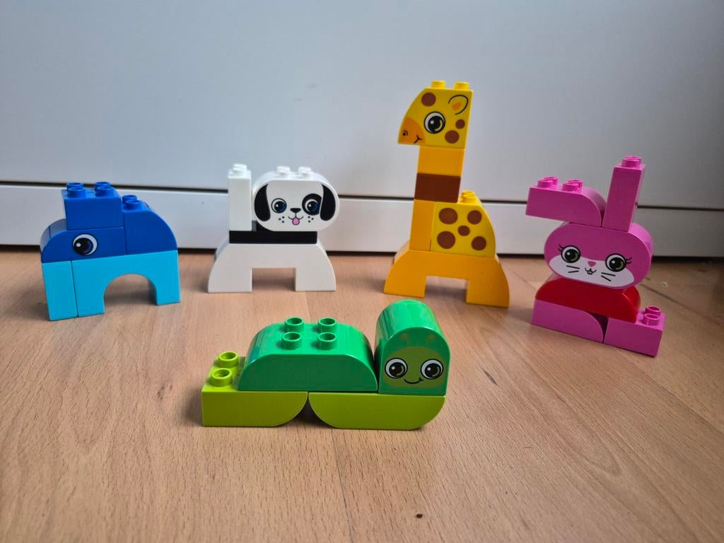 Duplo Dieren: Olifant, Hond, Konijn, Giraf, Slak, Inclusief minifiguren, Gebruikt, Ophalen of Verzenden, Duplo