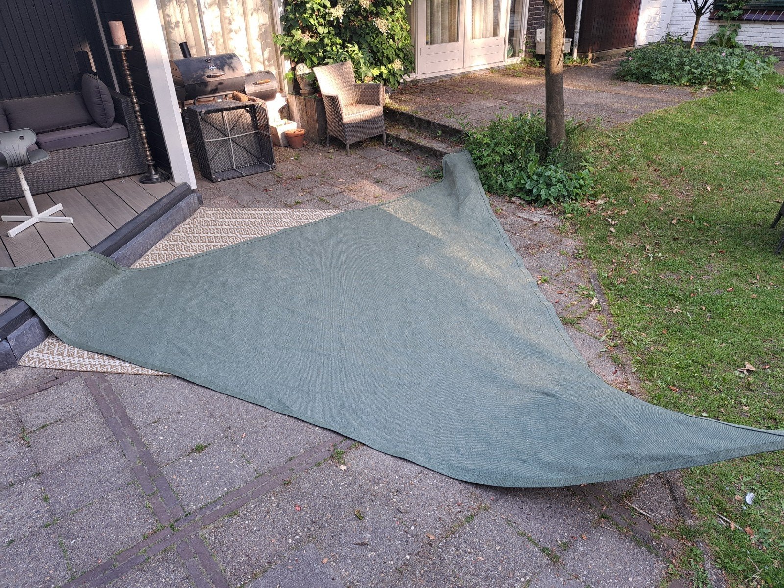 Schaduwdoek Nesling 500cm per zijde, Ophalen, Zo goed als nieuw
