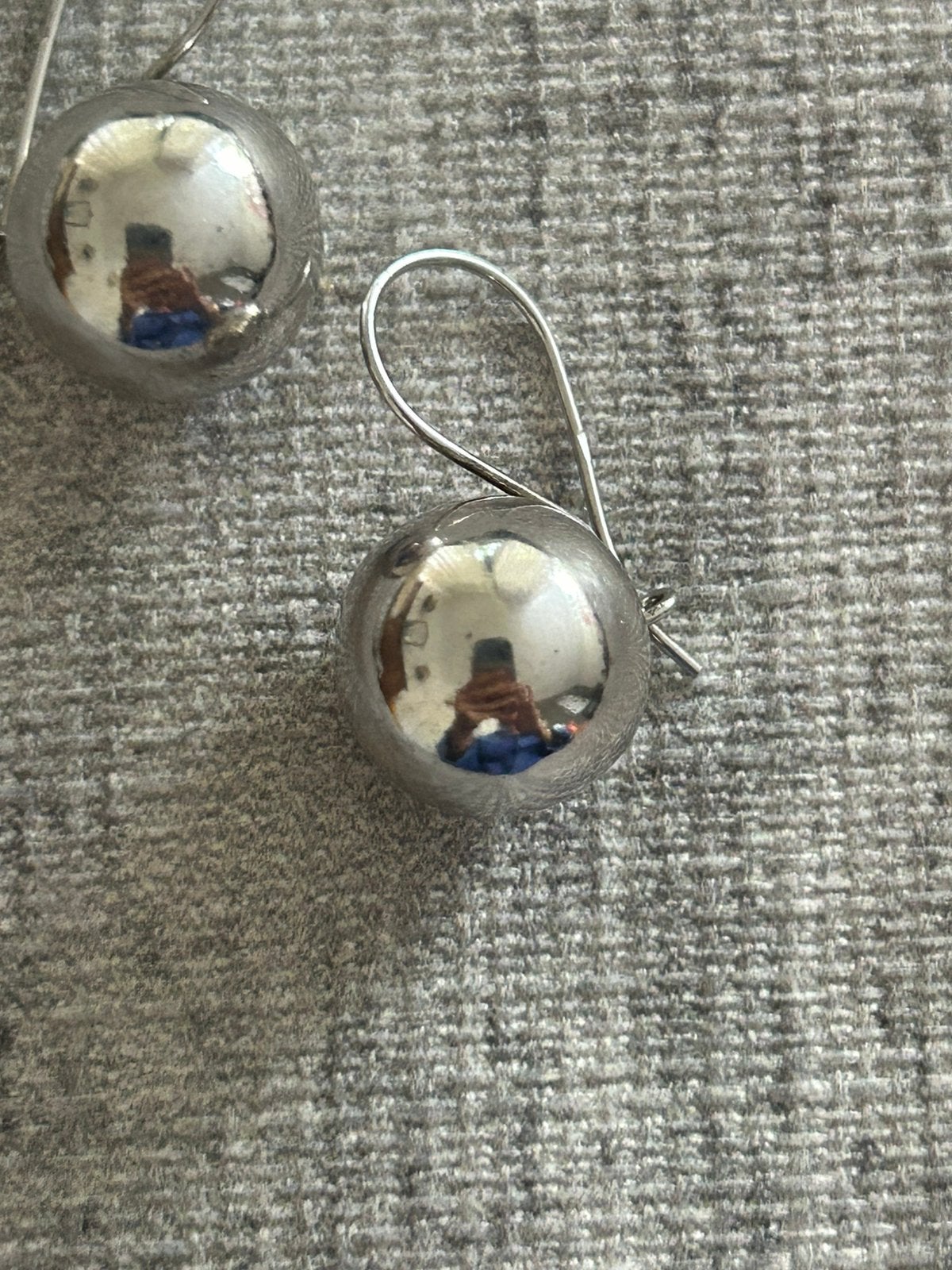 Prachtige zilveren oorbellen creolen bollen, Hangers, Ophalen of Verzenden, Zo goed als nieuw, Zilver