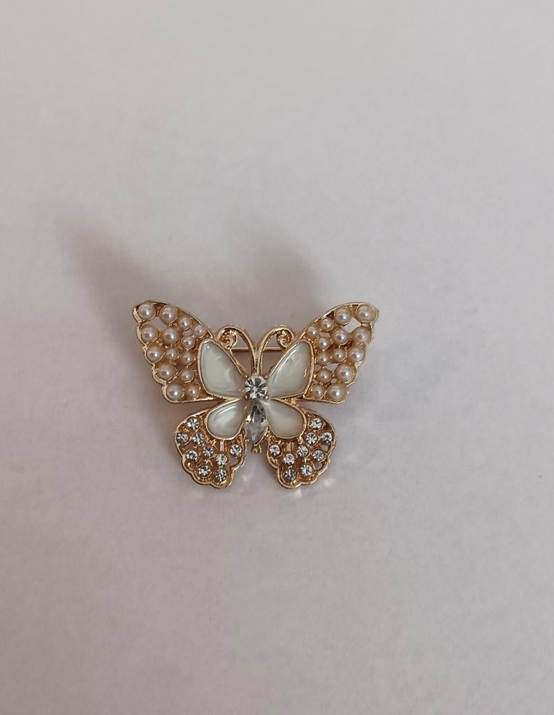 Vlinder broche, Sieraden, Tassen en Uiterlijk, Broches, Nieuw, Overige materialen, Overige kleuren, Minder dan 4 cm, Met strass