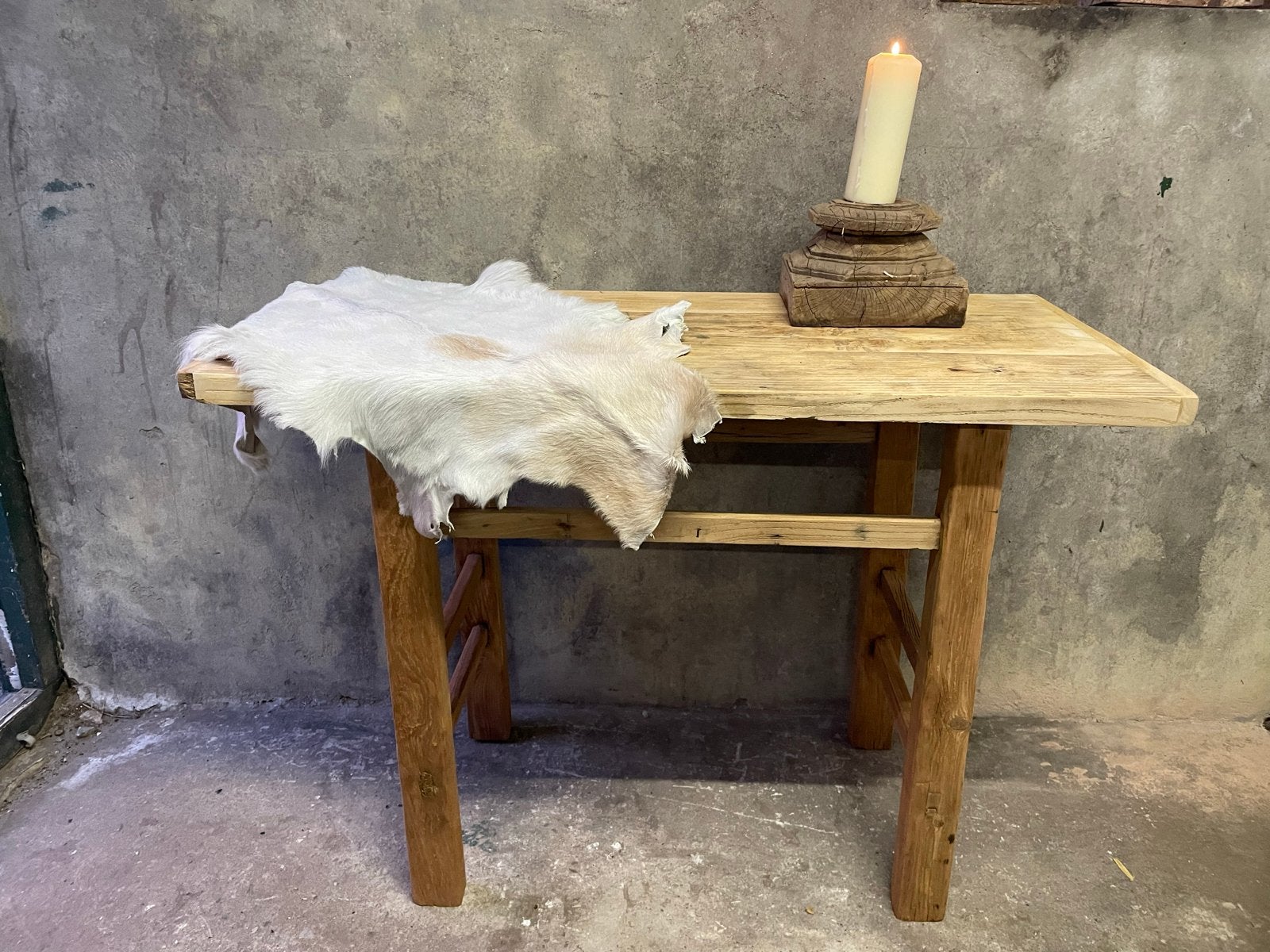 Handgemaakte Chinese tafel van oud gebint hout, Ophalen of Verzenden