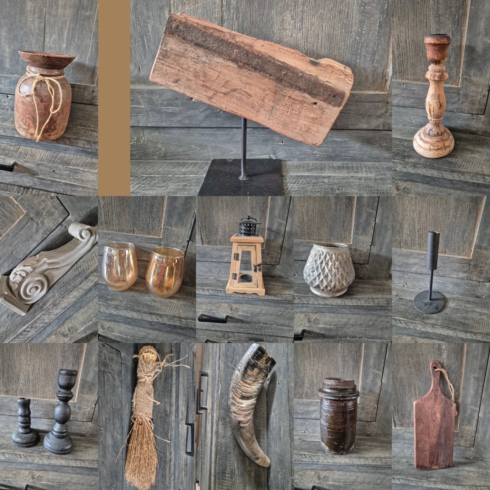 Landelijk Stoer & Sobere Woonaccessoires, Huis en Inrichting, Woonaccessoires | Overige, Hout, Gebruikt, Ophalen of Verzenden