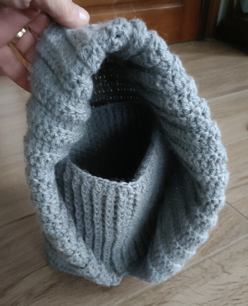 Gehaakte WOLLEN balaclava bivakmuts. Muts en sjaal in één!, Maat 38/40 (M), Nieuw, Ophalen of Verzenden, Artesanal