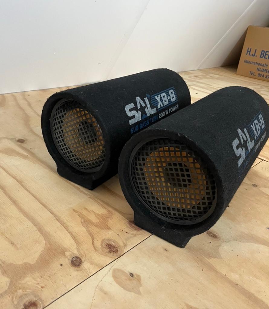 Sub Bass Tube 200W Power Subwoofers (set van 2), Ophalen of Verzenden, Gebruikt, Subwoofer, Overige merken