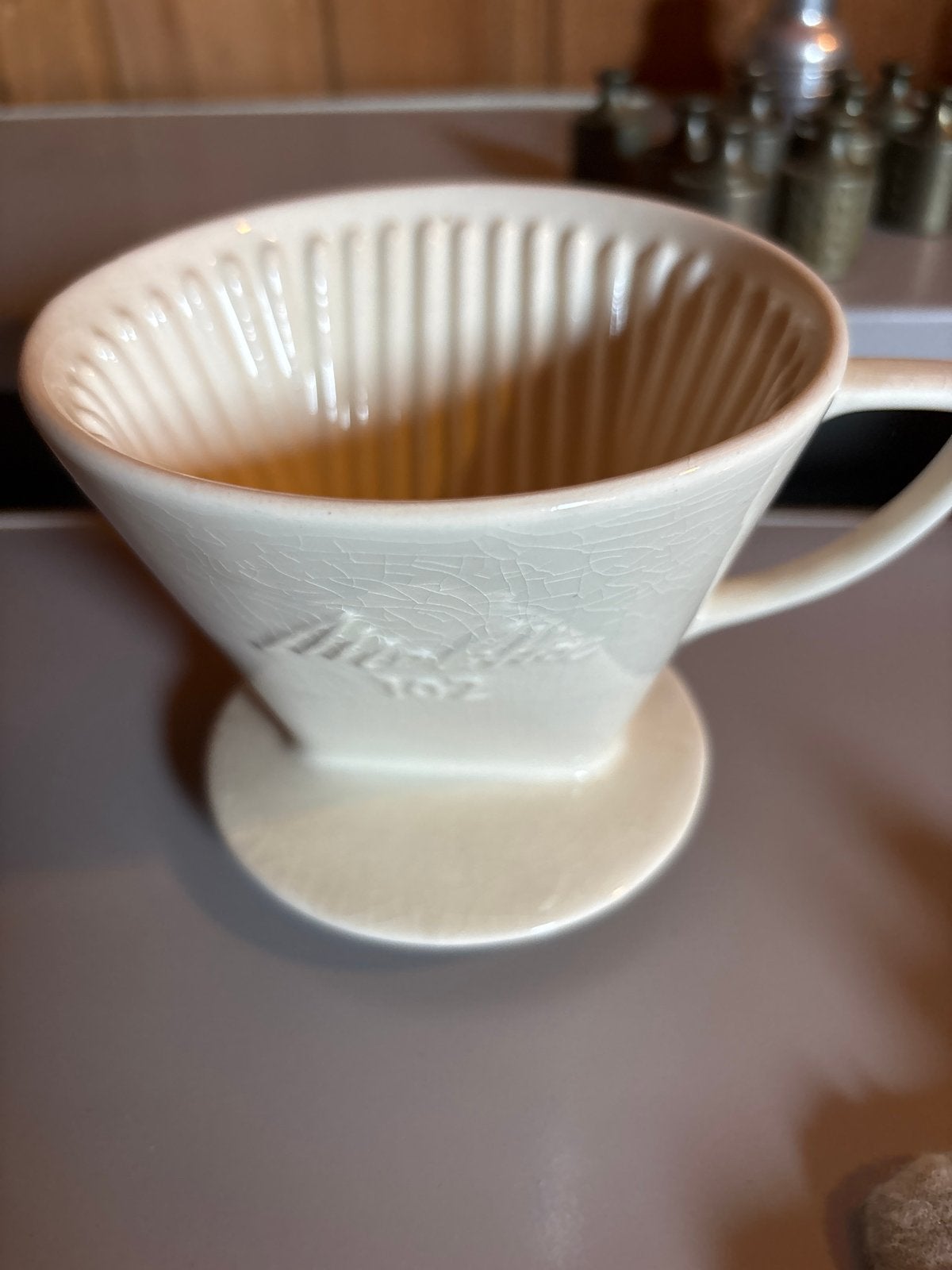 Vintage Melitta 102 Aardewerk Koffiefilterhouder, Ophalen