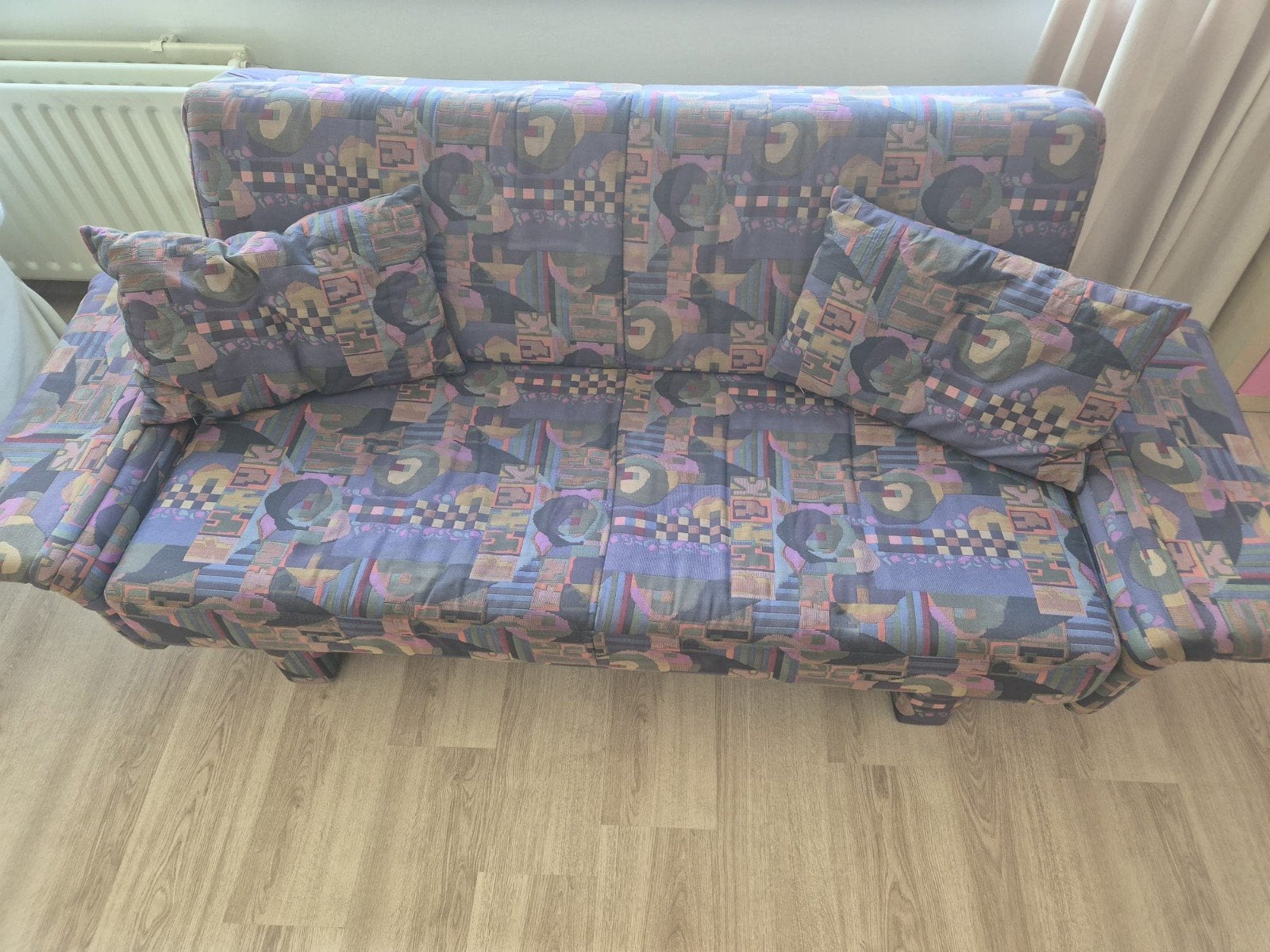 Retro slaapbank van goede kwaliteit, Ophalen, Gebruikt, Meerkleurig, Tweepersoons