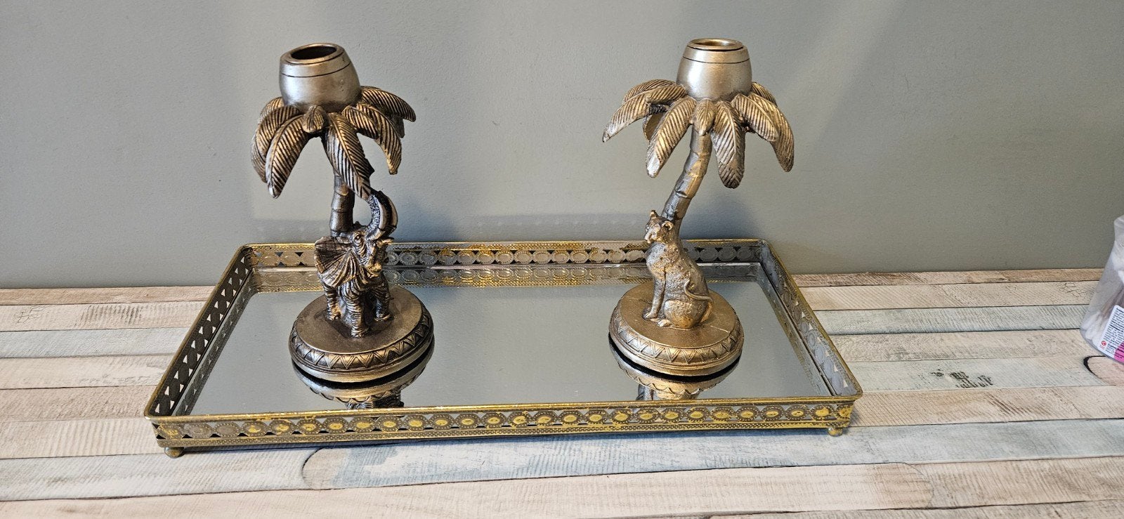 decoratie kandelaars olifant dienblad kandelaar, Huis en Inrichting, Ophalen, Goud, Kandelaar