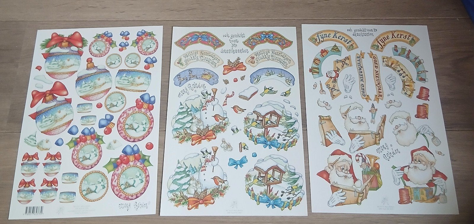 3 Marij Rahder knipvellen Kerst, Ophalen of Verzenden