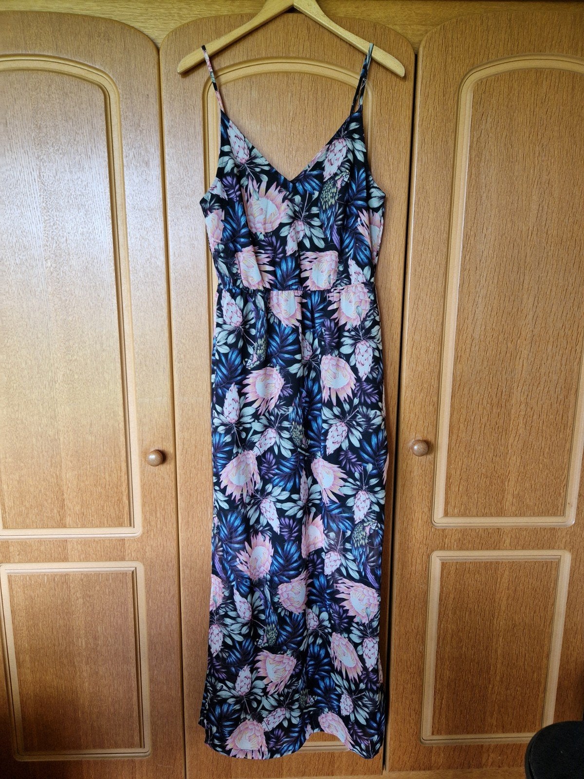 H&M Divided Maxi Jurk met Tropische Print Maat 38, Maat 38/40 (M), Overige kleuren, H&M Divided, Ophalen of Verzenden