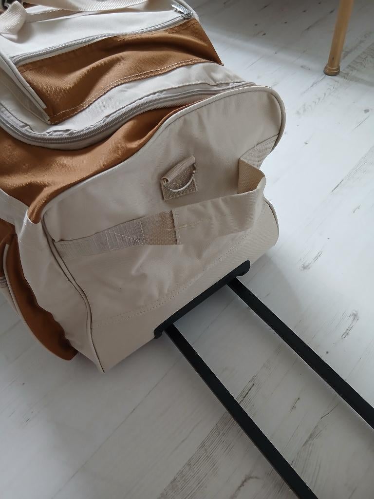 weekendtas, Ophalen, Beige, 60 tot 80 cm, Wieltjes