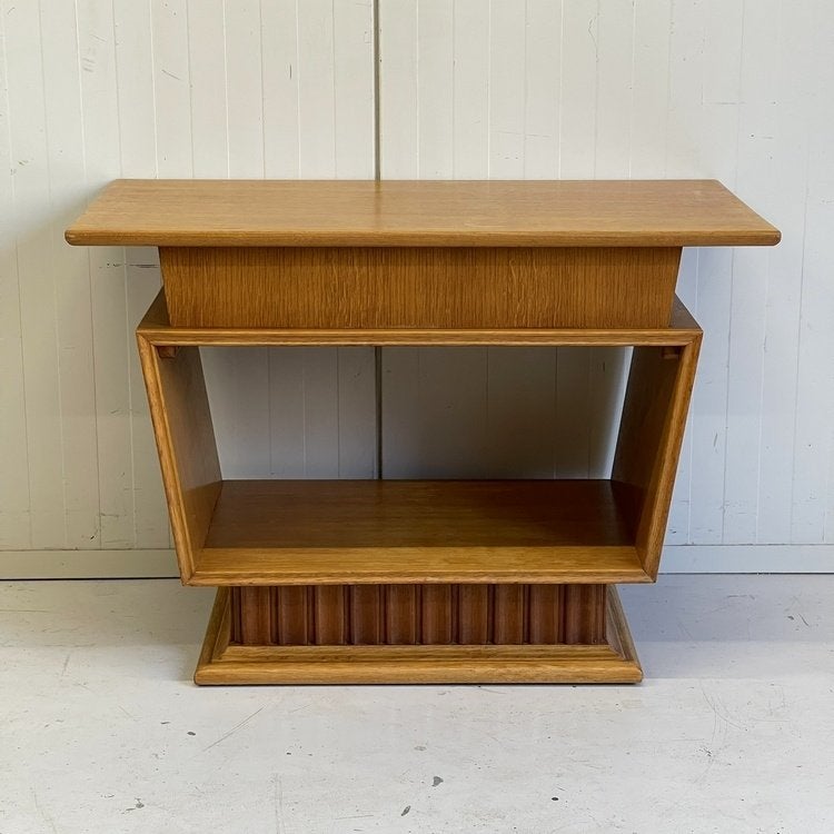 Midcentury vintage audiokastje/naaikastje/make-up tafel j`60, Ophalen, Gebruikt, Onbekend, Onbekend
