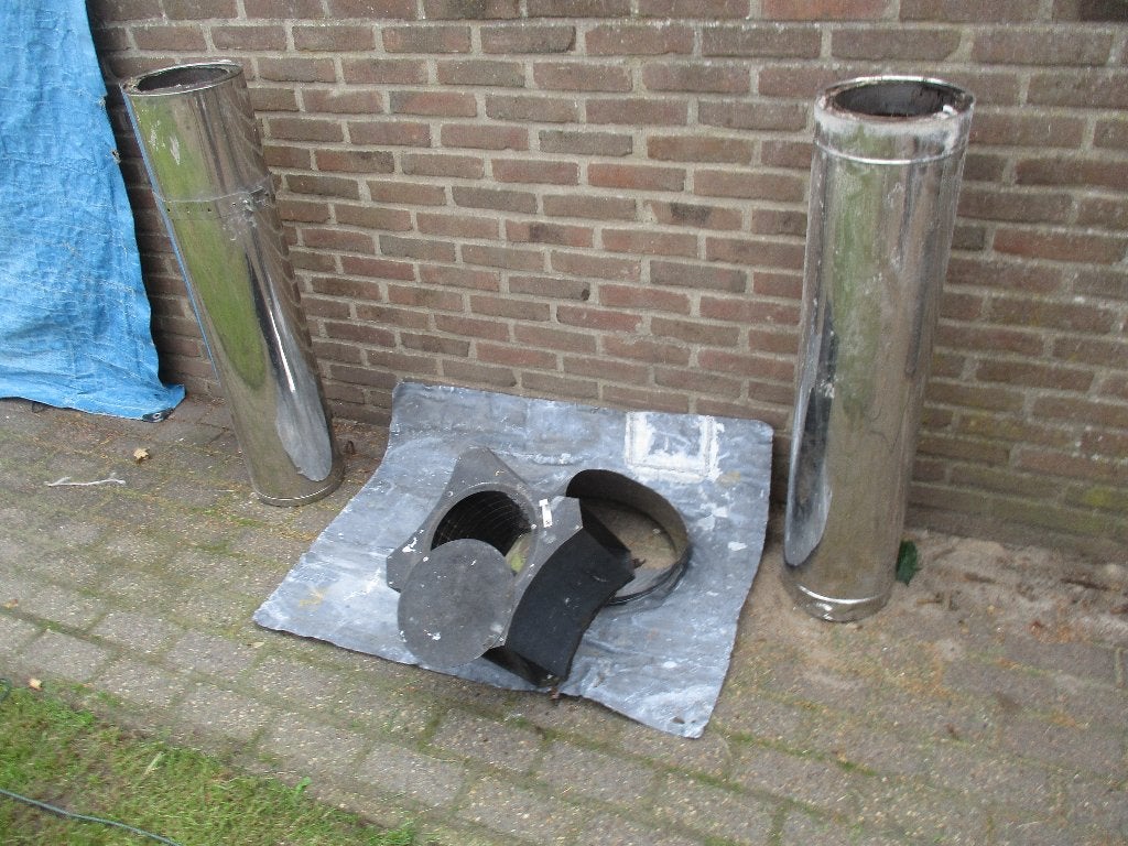 Kachelpijpen  Dubbelwandig, Houtkachel, Ophalen of Verzenden, Zo goed als nieuw, Vrijstaand