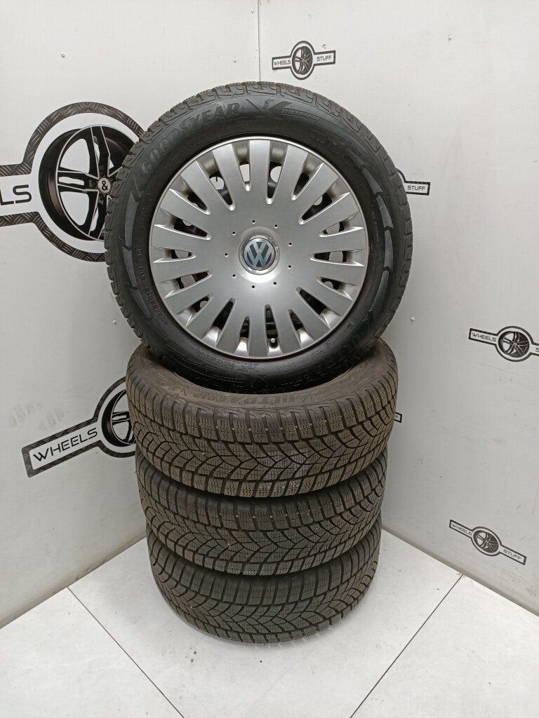 VW Golf stalen velgen 16"inch met winterbanden 5x112, Ophalen, Gebruikt, 16 inch, Banden en Velgen