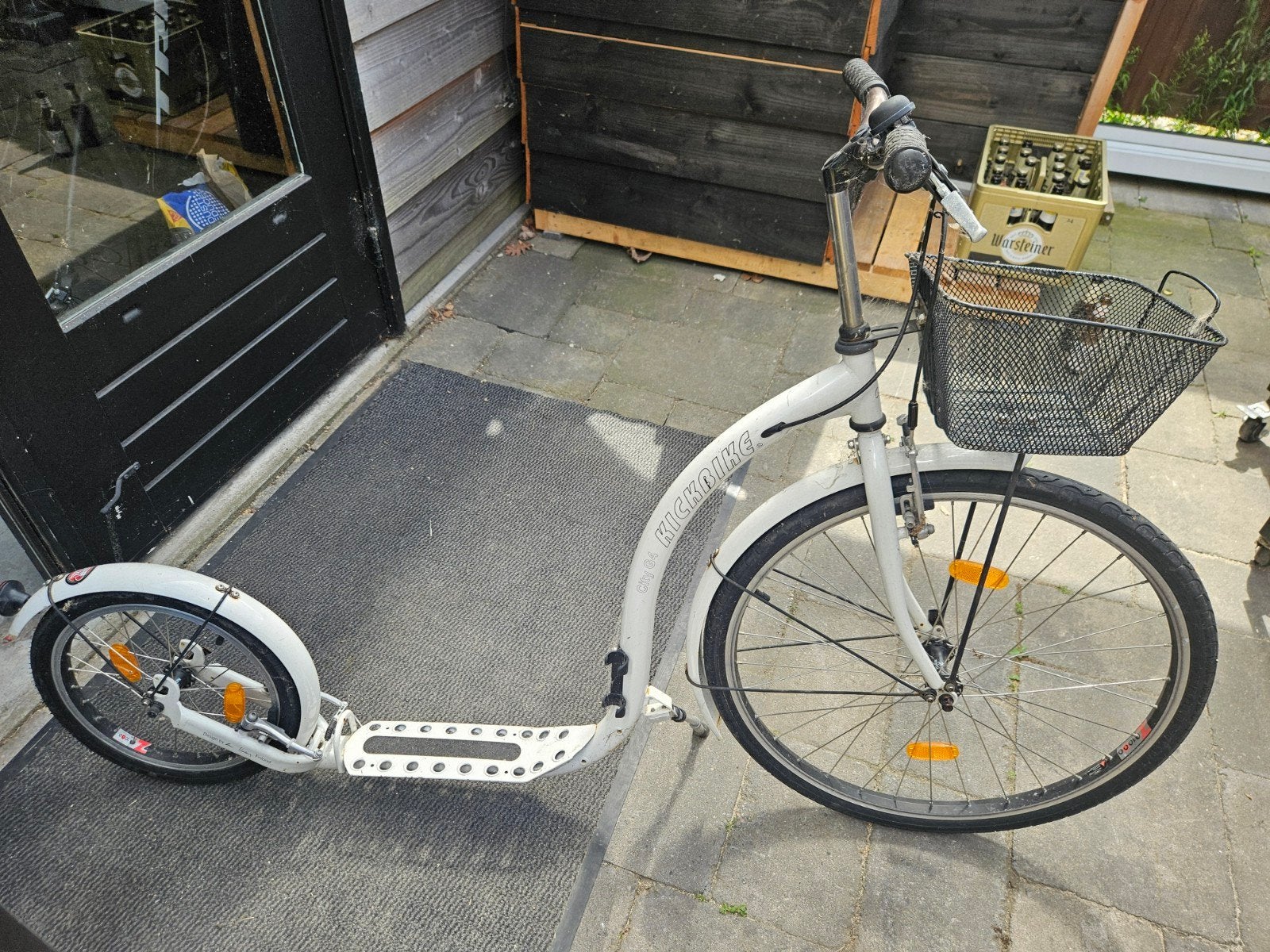 Witte Kickbike met mandje, Ophalen, Gebruikt, Kickbike, Kickbike