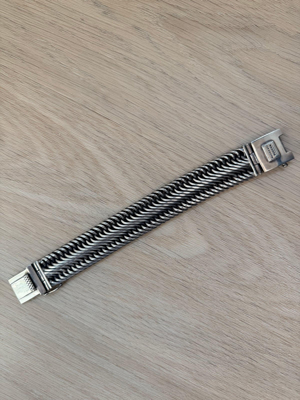Buddha to Buddha Edwin xxl armband zilveren schakelarmband, Ophalen, Zo goed als nieuw, Zilver