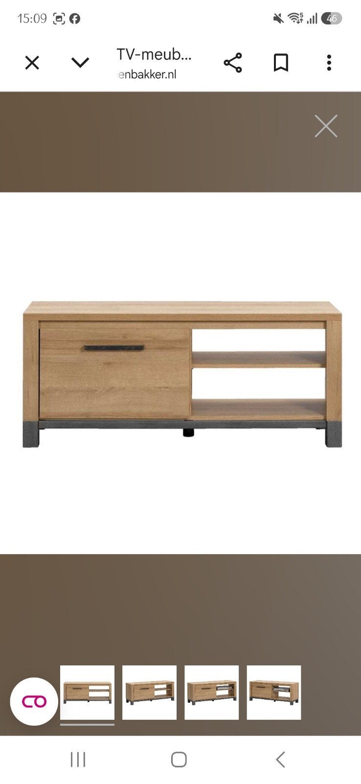 Tv meubel Finn van Leen Bakker, Ophalen, 25 tot 50 cm, Minder dan 100 cm