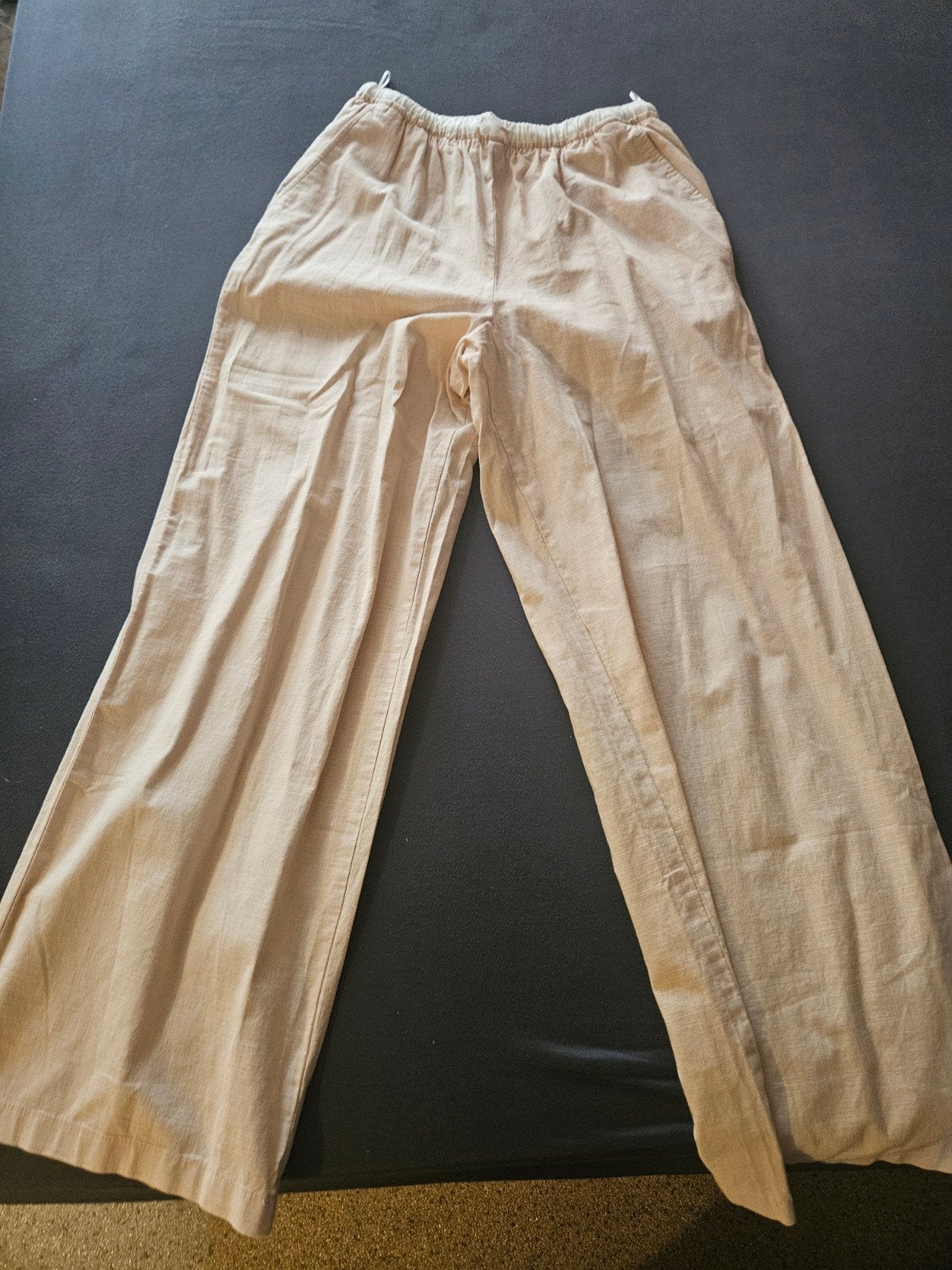 C&A Beige Linnen Broek - Maat 170/A (ongeveer M), Kinderen en Baby's, Broek, C&A, Meisje, Nieuw