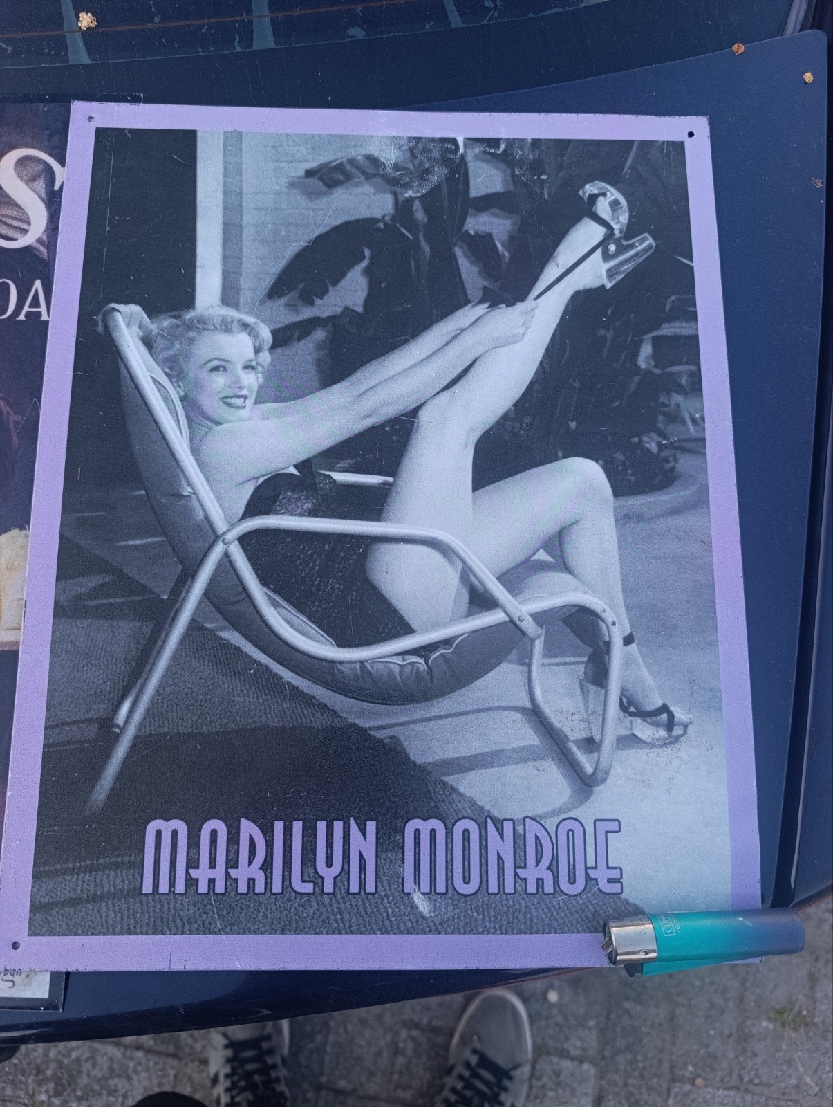 Displate Marilyn Monroe wanddecoratie, Metaal, Ophalen of Verzenden, Zo goed als nieuw, Wandbord of Wandpaneel