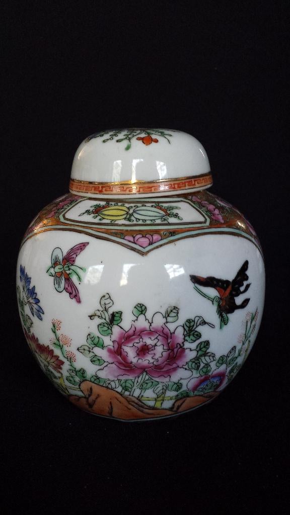 Sierlijke Chinese THEEDOOS / Porseleinen GEMBERPOT, Gemerkt, Ophalen of Verzenden, Zo goed als nieuw, Porselein, Overige typen