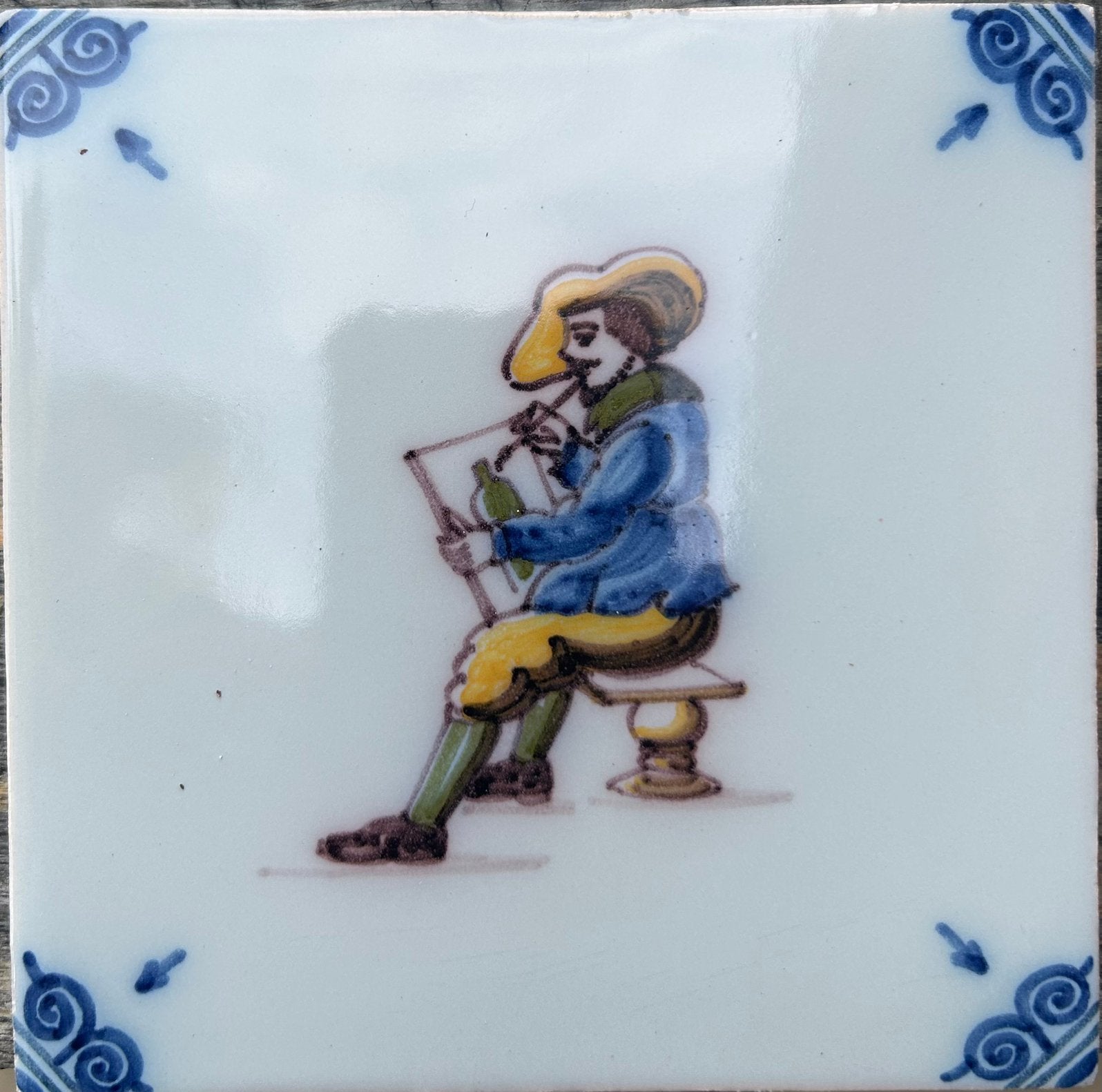 2 puntgave Tichelaar tegeltjes met authentieke afbeeldingen, Antiek en Kunst, Ophalen of Verzenden
