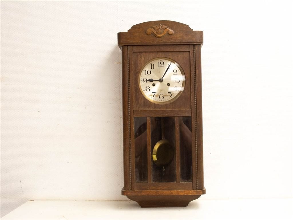 houten wandklok 28422, Ophalen of Verzenden, Gebruikt, Wandklok
