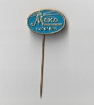 volmetaal speld van Meko margarine, Ophalen of Verzenden, Overige onderwerpen, Speldje of Pin