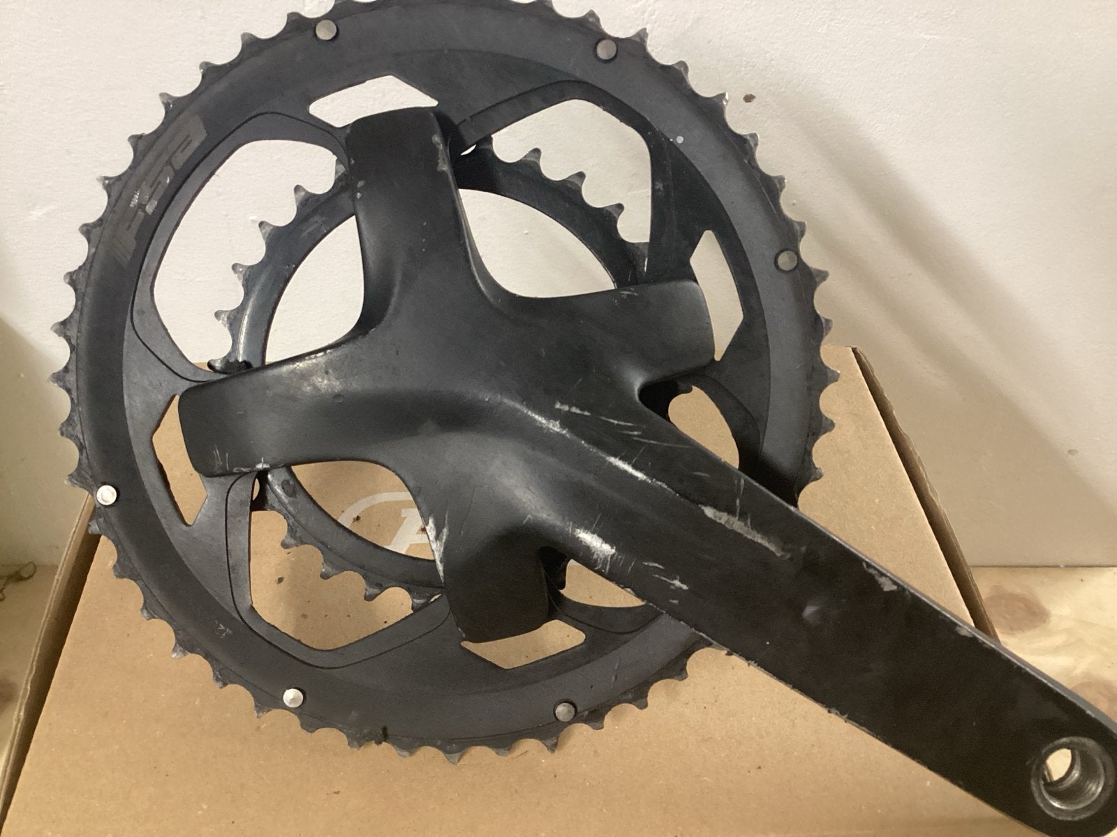 FSA Gossamer Pro Crankstel met Kettingbladen (rechter), Fietsen en Brommers, Crankstel of Pedalen, Gebruikt, Verzenden, Aluminium